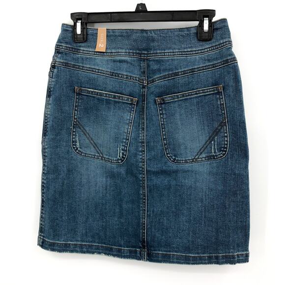 PRANA Women's Broadway Denim Pencil Skirt Size 2 True Blue Organic Cotton NWT - Picture 6 of 11